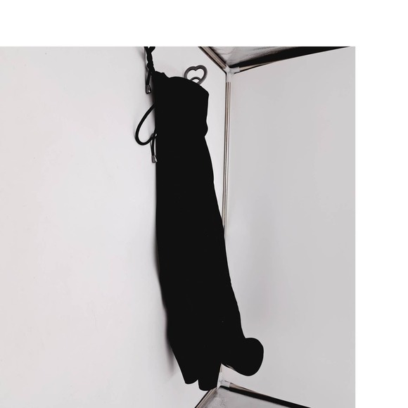 Dream Pairs Black above knee faux suede Lace Tie Back Zip Boots 8 - Picture 5 of 16